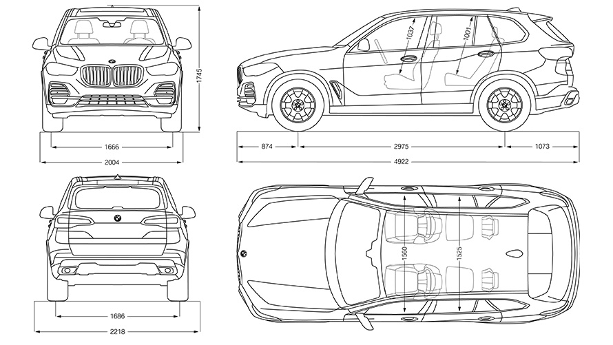 A BMW X5 méretei ábrán megjelenítve A BMW X5 méretei ábrán megjelenítve