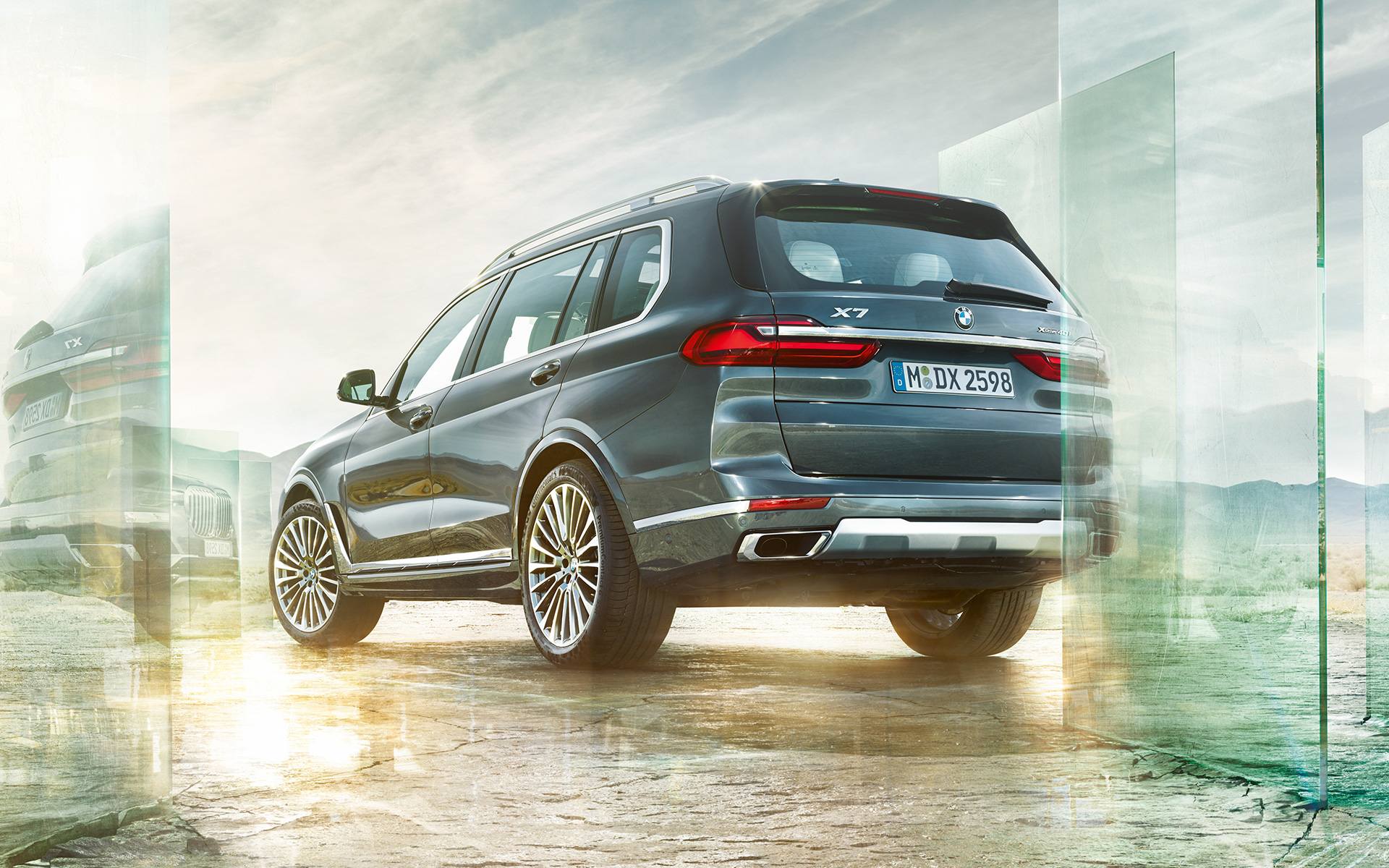 BMW X7, G07, 2019, alsó rézsútos elölnézet BMW X7, G07, 2019, alsó rézsútos elölnézet
