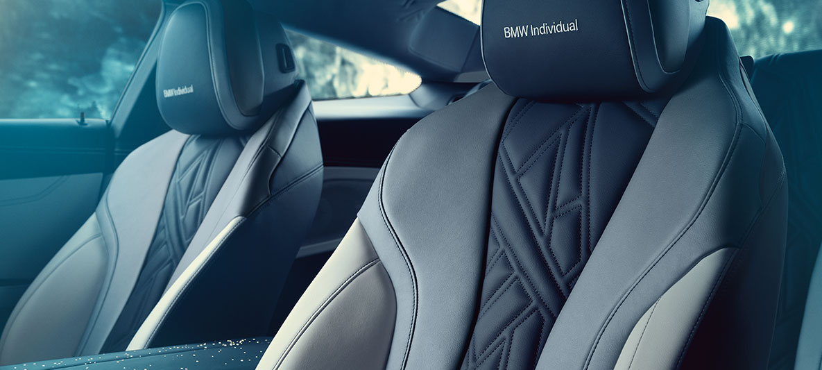 BMW Individual M850i NIGHT SKY, BMW Individual sportülései A BMW Individual M850i NIGHT SKY BMW Individual sportülései közelről