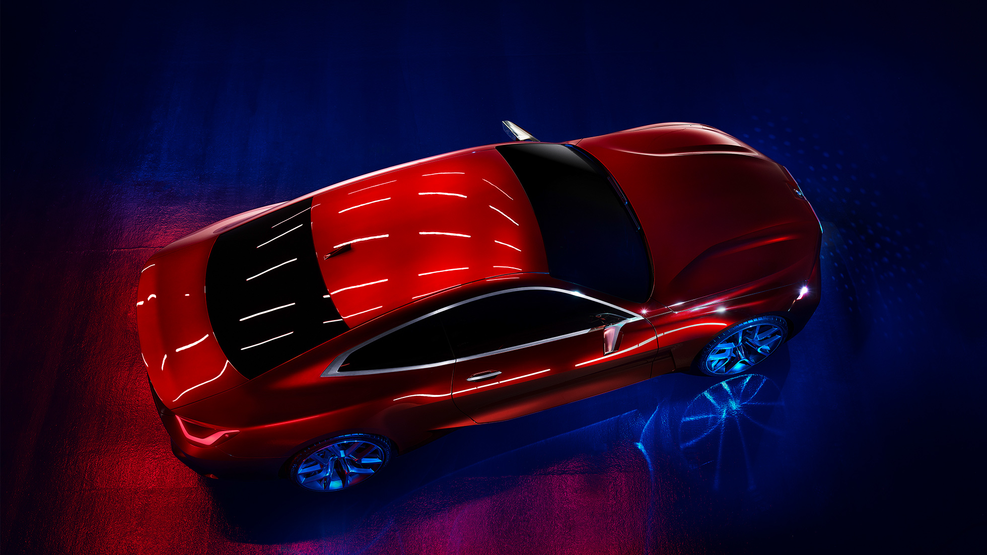 Izgalmas Forbidden vörös külső szín, BMW Concept 4 Izgalmas Forbidden vörös külső szín, BMW Concept 4 , külső dizájn, felülnézet