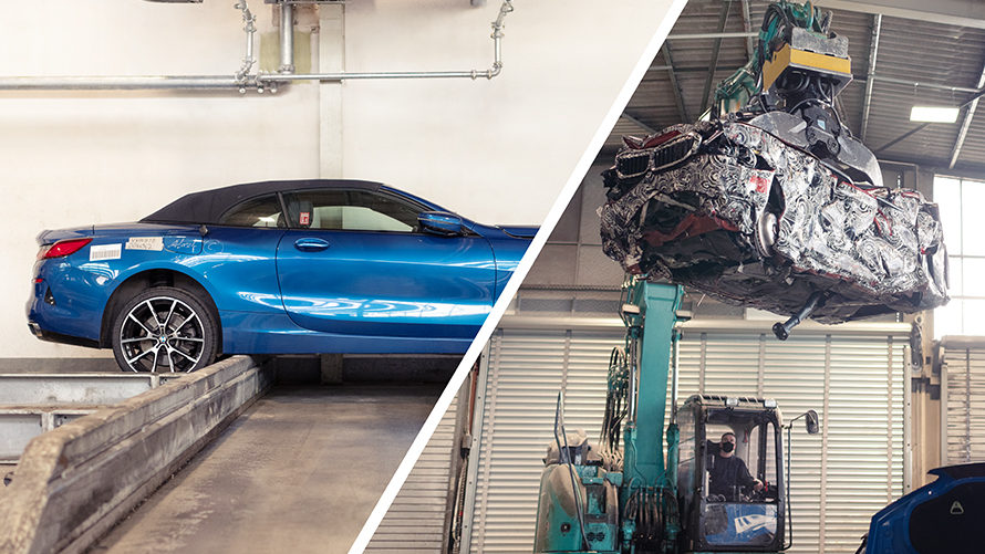 BMW Fenntarthatóság, a roncsautók újrahasznosítása BMW Elektromobilitás, BMW Fenntarthatóság, zöld gyártás, a roncsautók újrahasznosítása