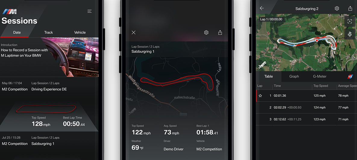 BMW M Laptimer app BMW Applikációk, BMW M Laptimer app