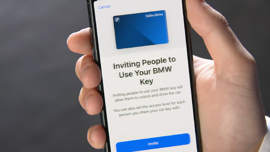 Megosztás, BMW Digitális kulcs, videó BMW Digitális kulcs, a megosztást bemutató videó
