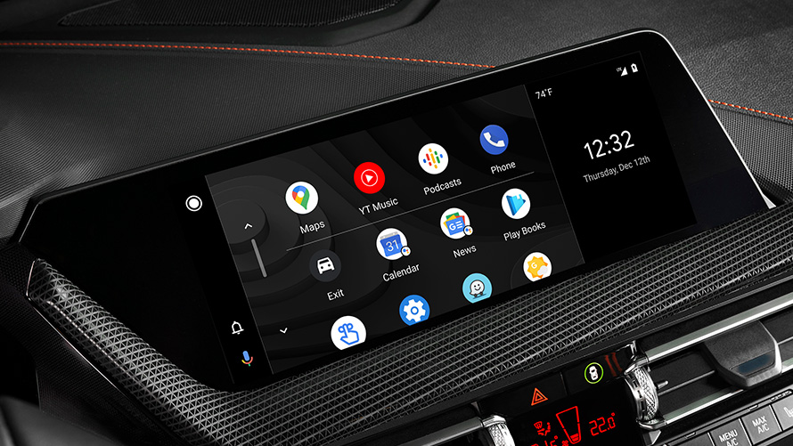 Android Auto Az Android Auto egy BMW fedélzeti kijelzőjén