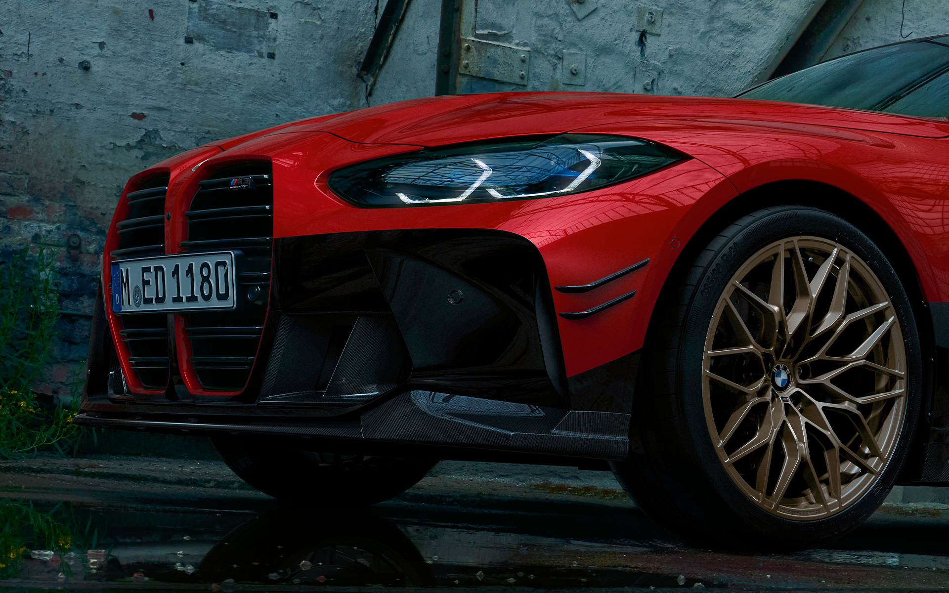 BMW M3, G80, rézsútos elölnézet BMW M Performance Parts, BMW M3, G80, rézsútos elölnézet