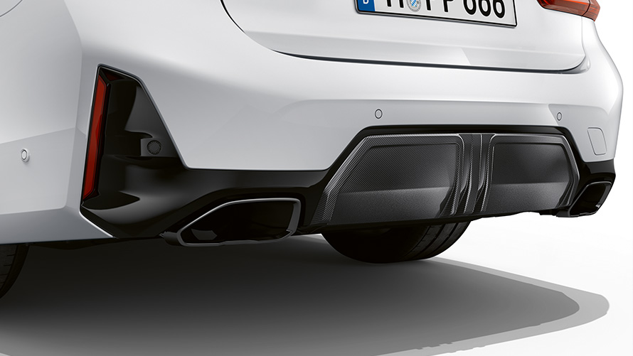 M Performance karbonszálas hátsó diffúzor, BMW M Peformance Parts tartozékok M Performance hátsó diffúzor, BMW, M Performance Parts, közelről