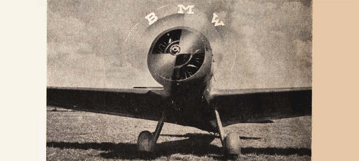 A BMW nem tett komoly erőfeszítéseket ennek a mítosznak a megdöntésére. Sőt, a BMW emblémáját továbbra is propellerként ábrázolta, mint például ezen az 1942-es illusztráción a vállalat üzemi magazinjából.